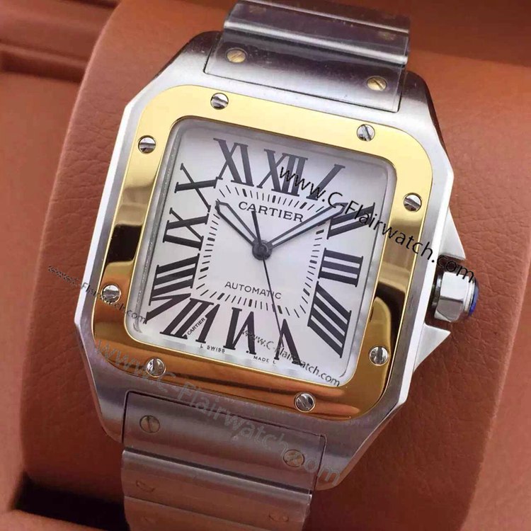 New Replica Cartier Santos Two Tone Automatic Watch